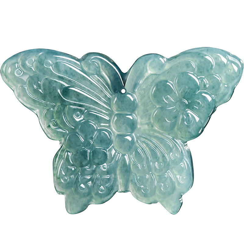 Women'S Vintage Accessories - Collier pendentif papillon en jadéite birmane