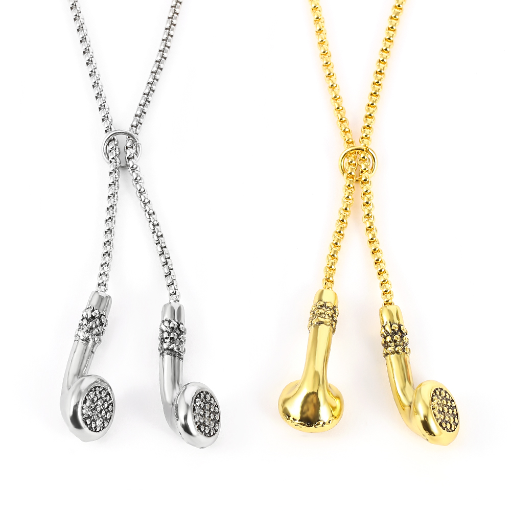 Women'S Accessories Clothing - Collier en métal en forme d'écouteurs