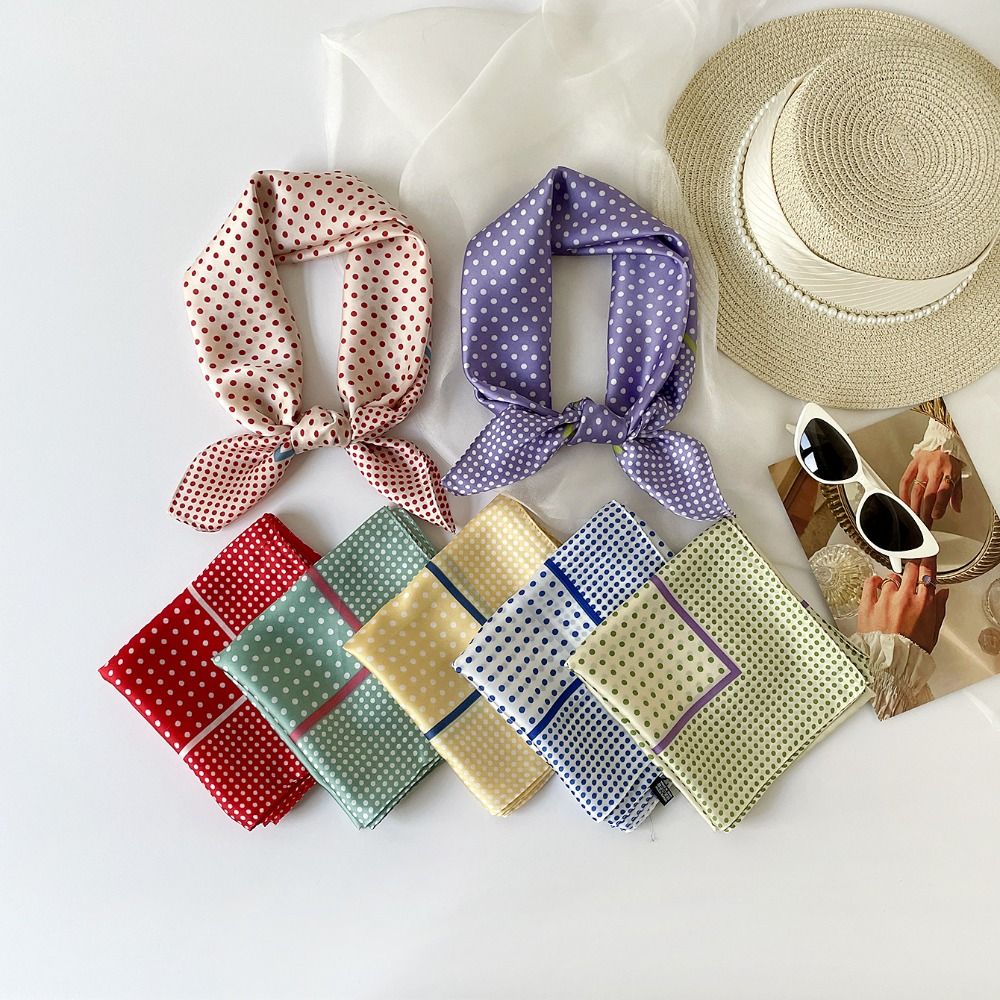 Women'S Y2K Accessories - Écharpe polyvalente à pois imprimés, colorée,