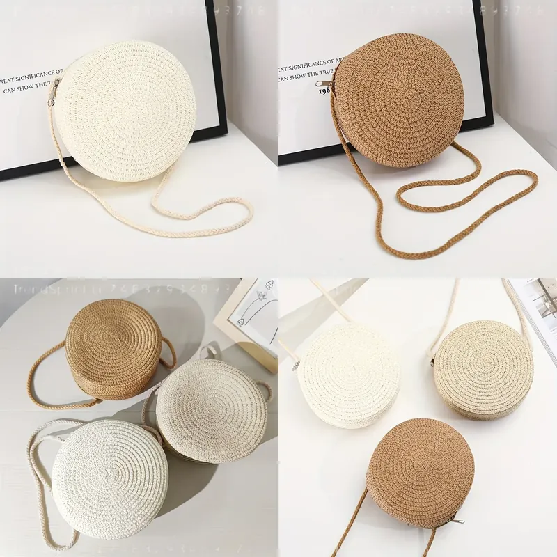 Women'S Accessories Purse - Sac bandoulière rond en rotin tressé