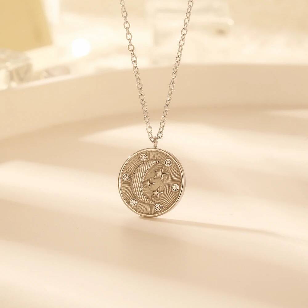 Collier en acier inoxydable po - Coin Necklace Delicate avis et prix